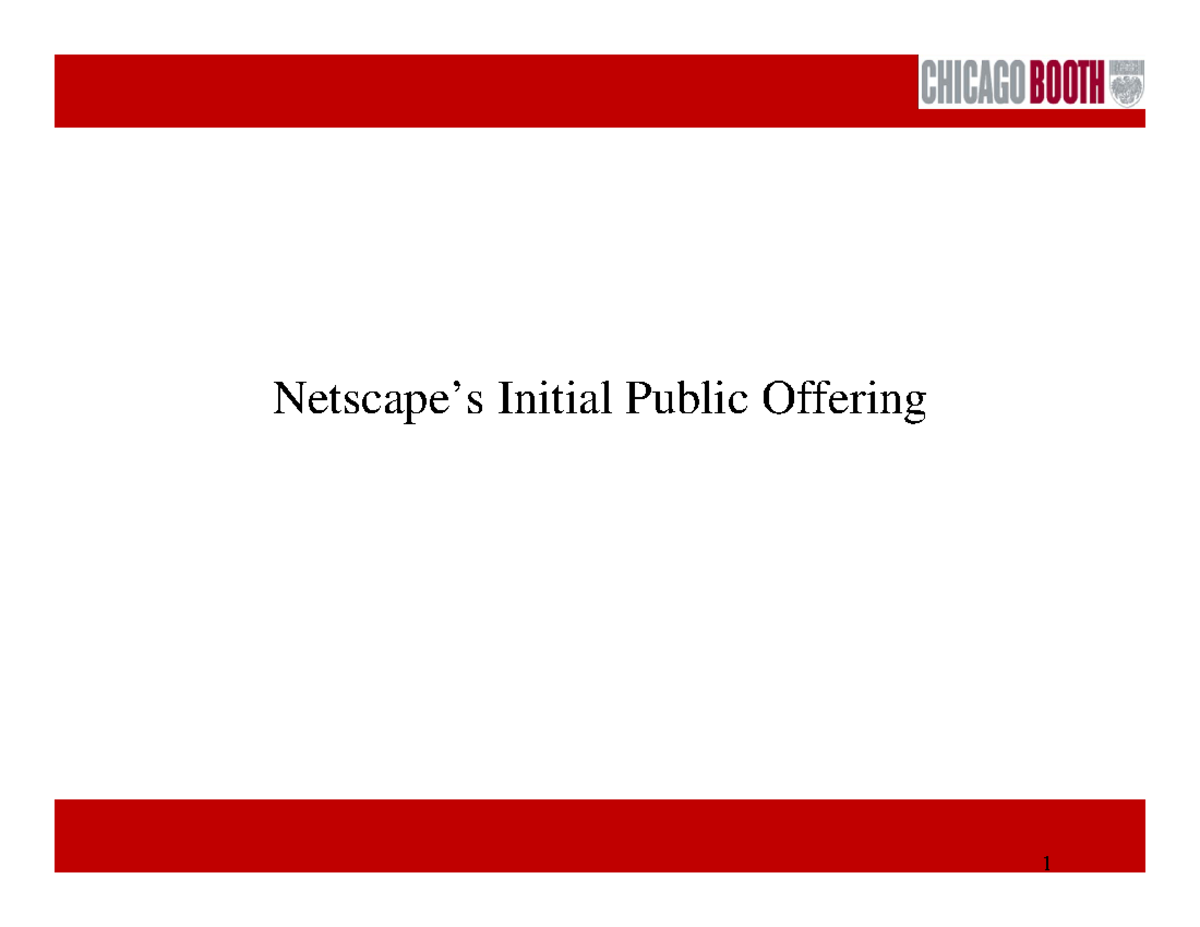 Netscapecase Case Study Analysis Netscape’s Initial Public Offering