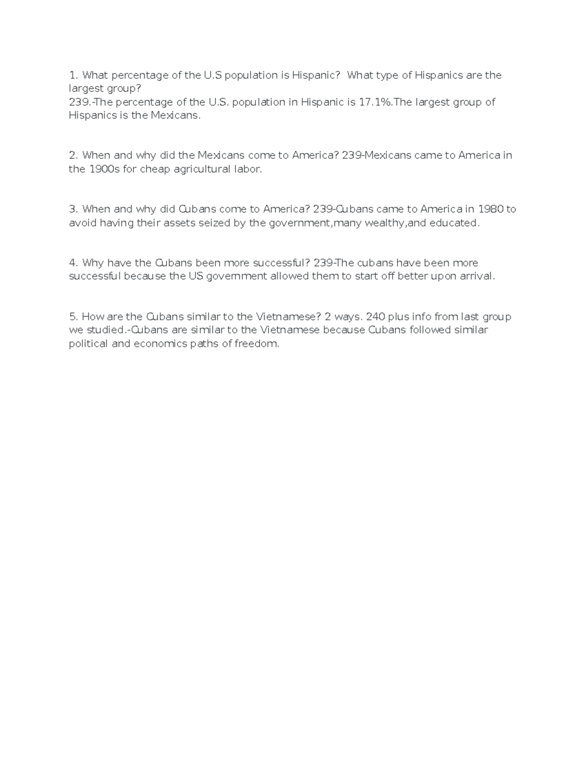 - Hispanic Americans (Pages 239-240) - What Percentage Of The U ...