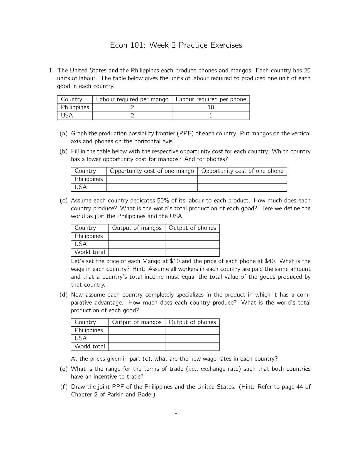 econ 101 homework answers