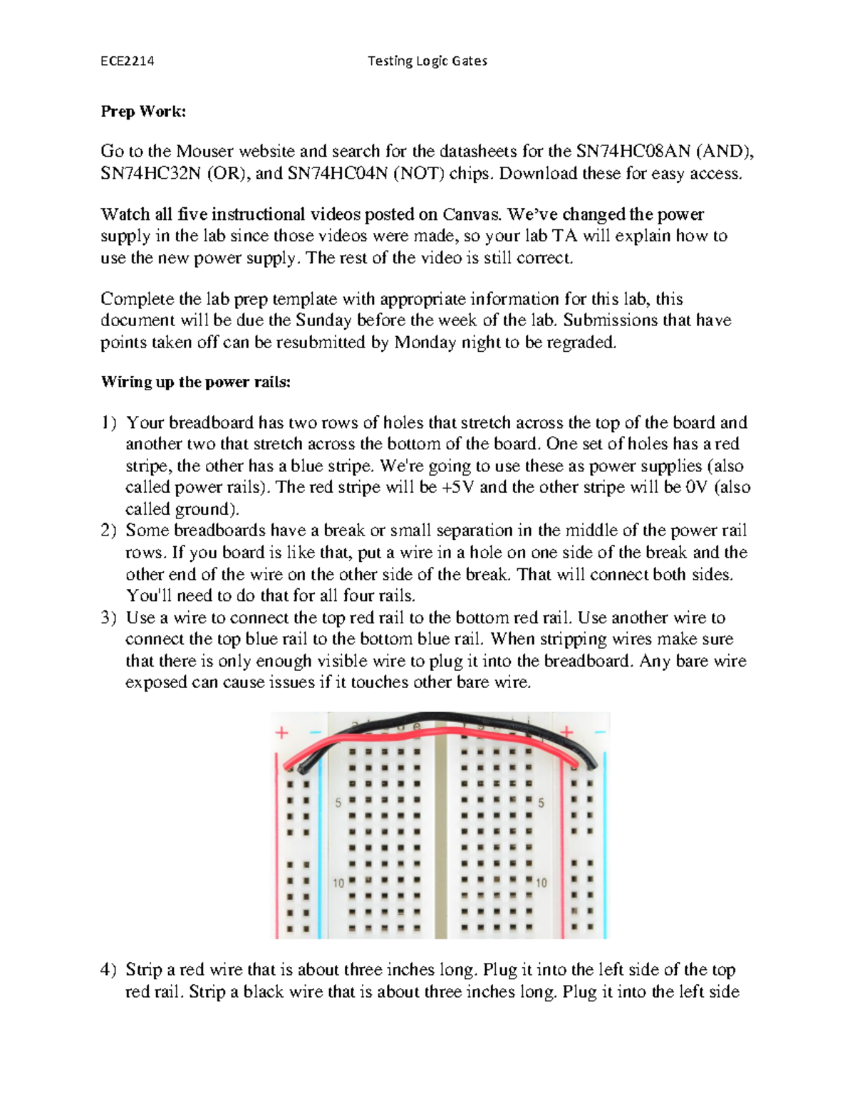 Testing Logic Gates Lab Manual Prep Work Go to the Mouser website