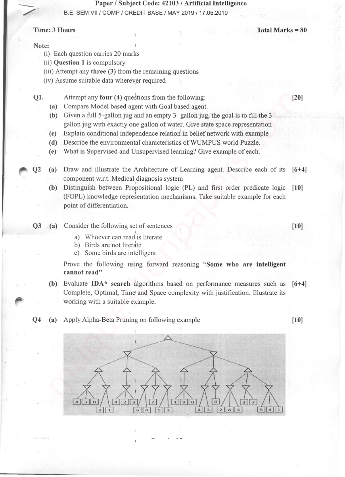 BE-Comps SEM7 AI MAY19 - Previous Question Paper - Computer Engineering ...