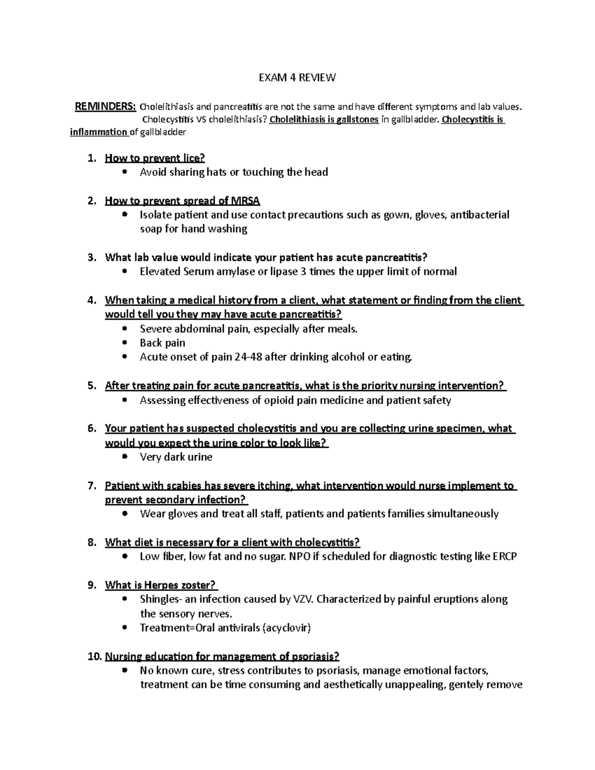 EXAM 4 Review - exam 4 study guide - EXAM 4 REVIEW REMINDERS ...