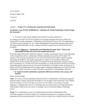 COM 470 Assignment 4 - Chapter 7 - Case Study: Physical Access Social ...