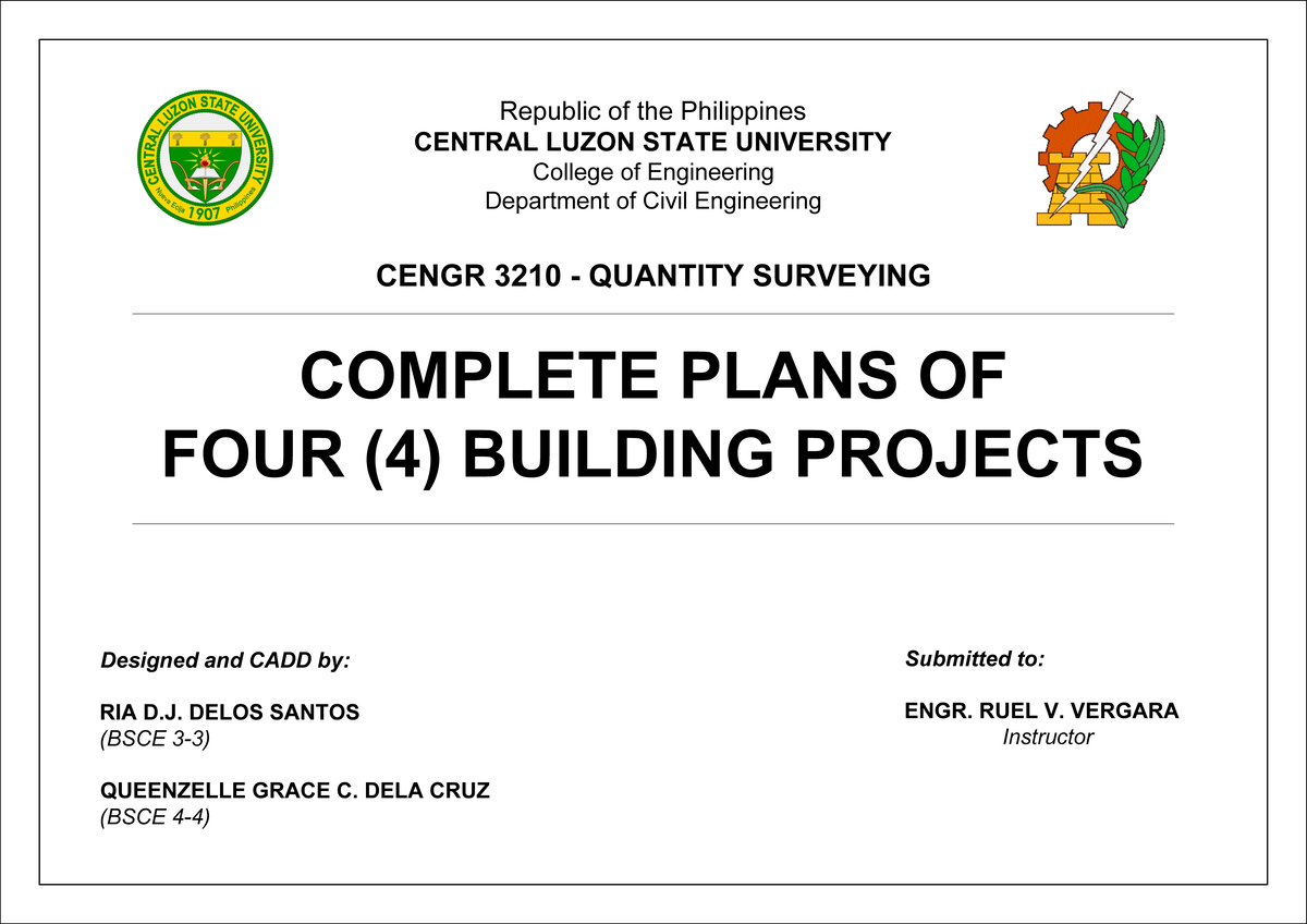 TE Complete Plans OF FOUR Building Projects-RIA DJ Delos Santos ...