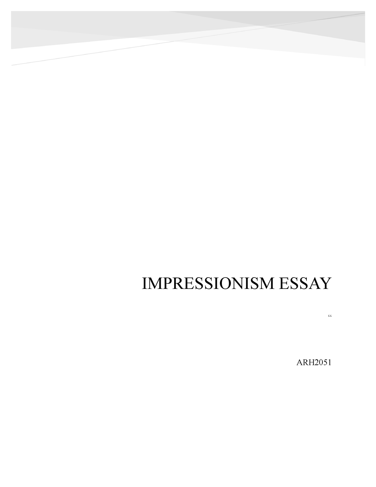 essay topics about impressionism