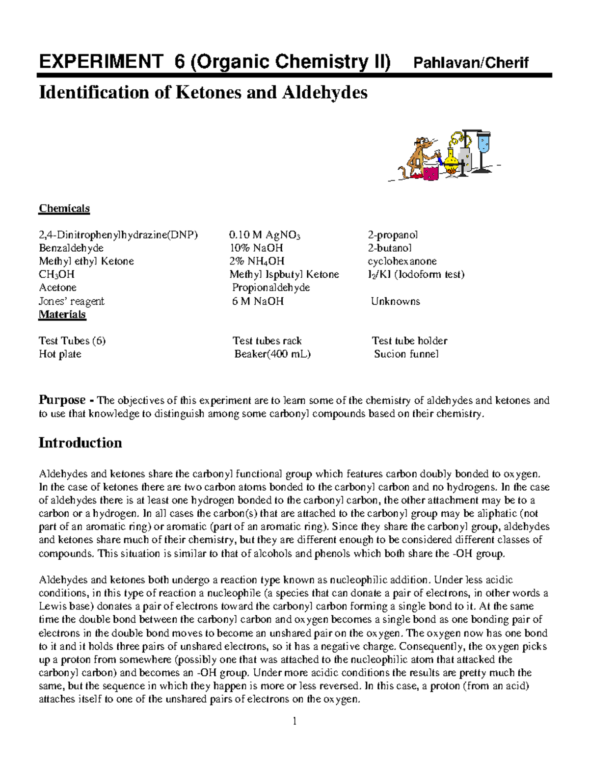 2425L6 - lab report - EXPERIMENT 6 (Organic Chemistry II) Pahlavan ...