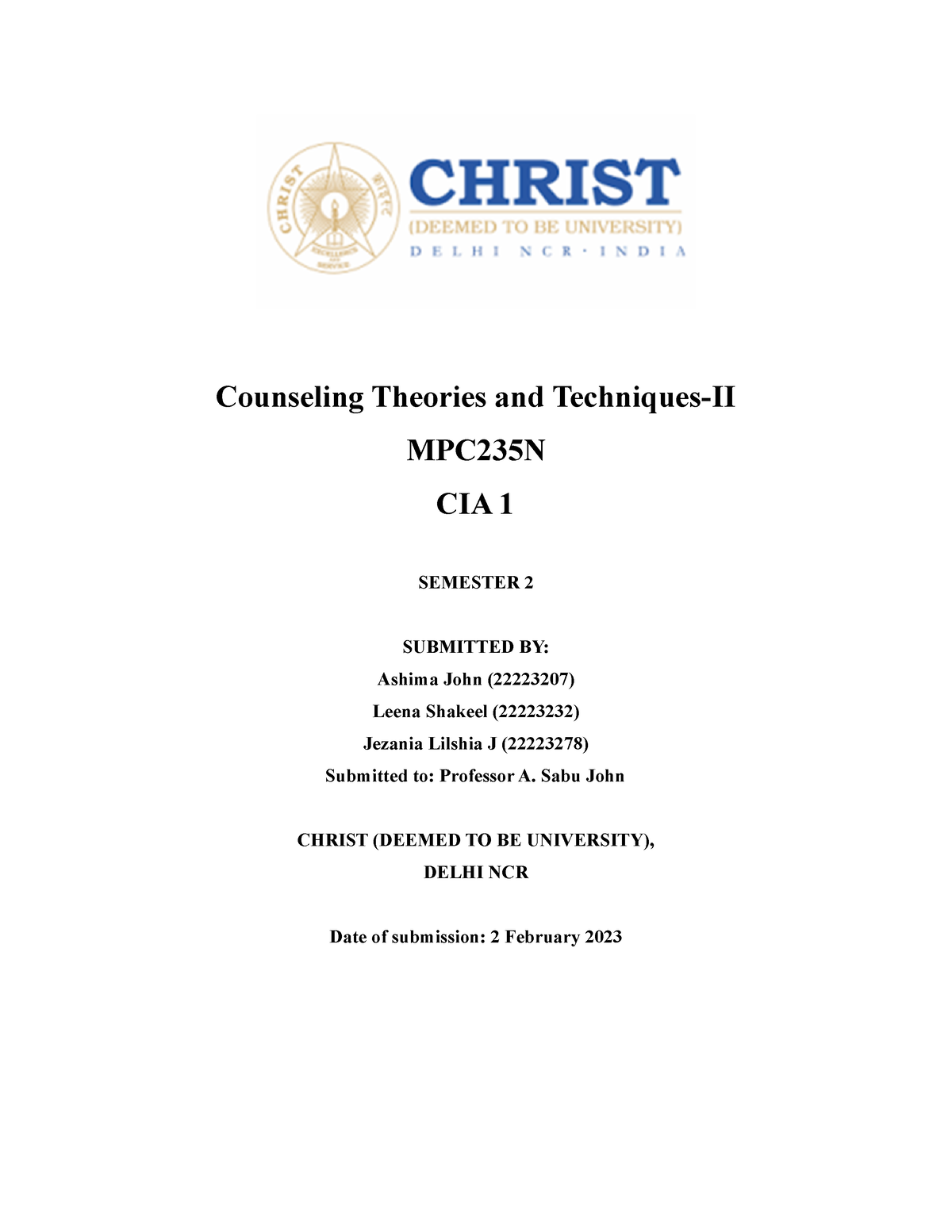 Counselling Theories And Techniques - Counseling Theories And ...