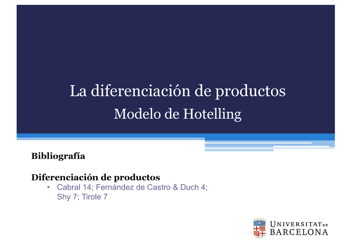 . Diferenciación de productos - Modelo de Hotelling  954f5caa2de6acdf87eb588f5fd14842 - La - Studocu