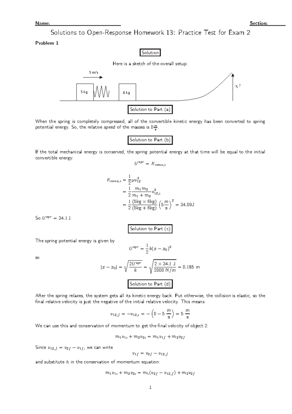 OR HW 13 Solutions - extra practice - Name: Section: Solutions to Open ...