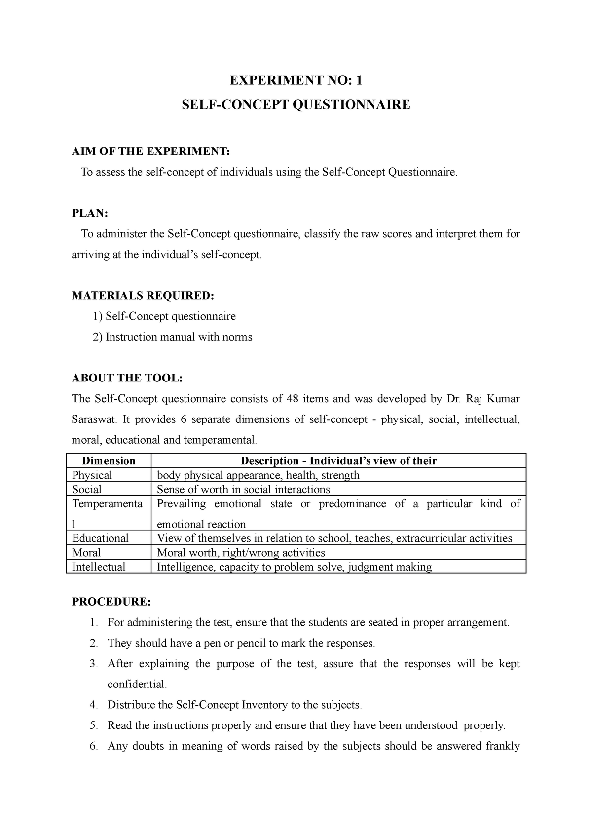 self-concept-questionnaire-practical-record-experiment-no-1-self