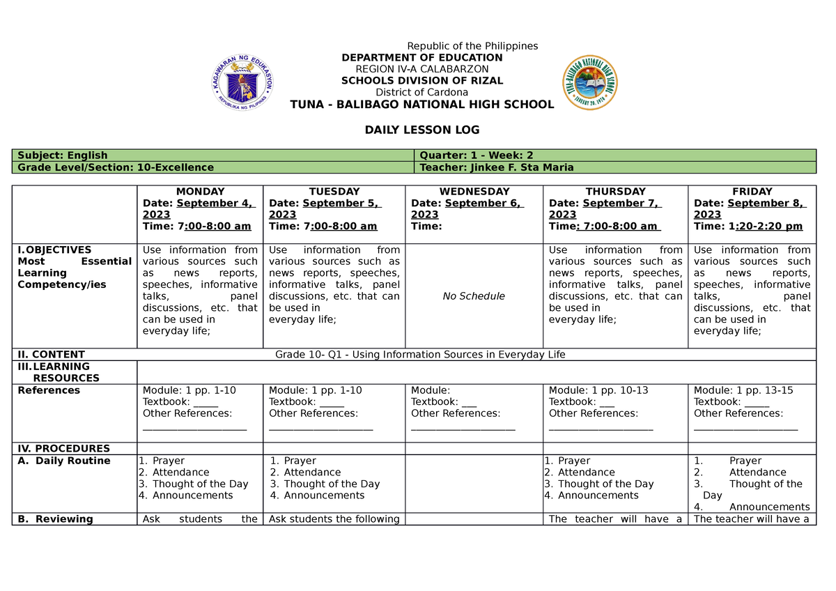 2 - SDFHB - Republic of the Philippines DEPARTMENT OF EDUCATION REGION ...