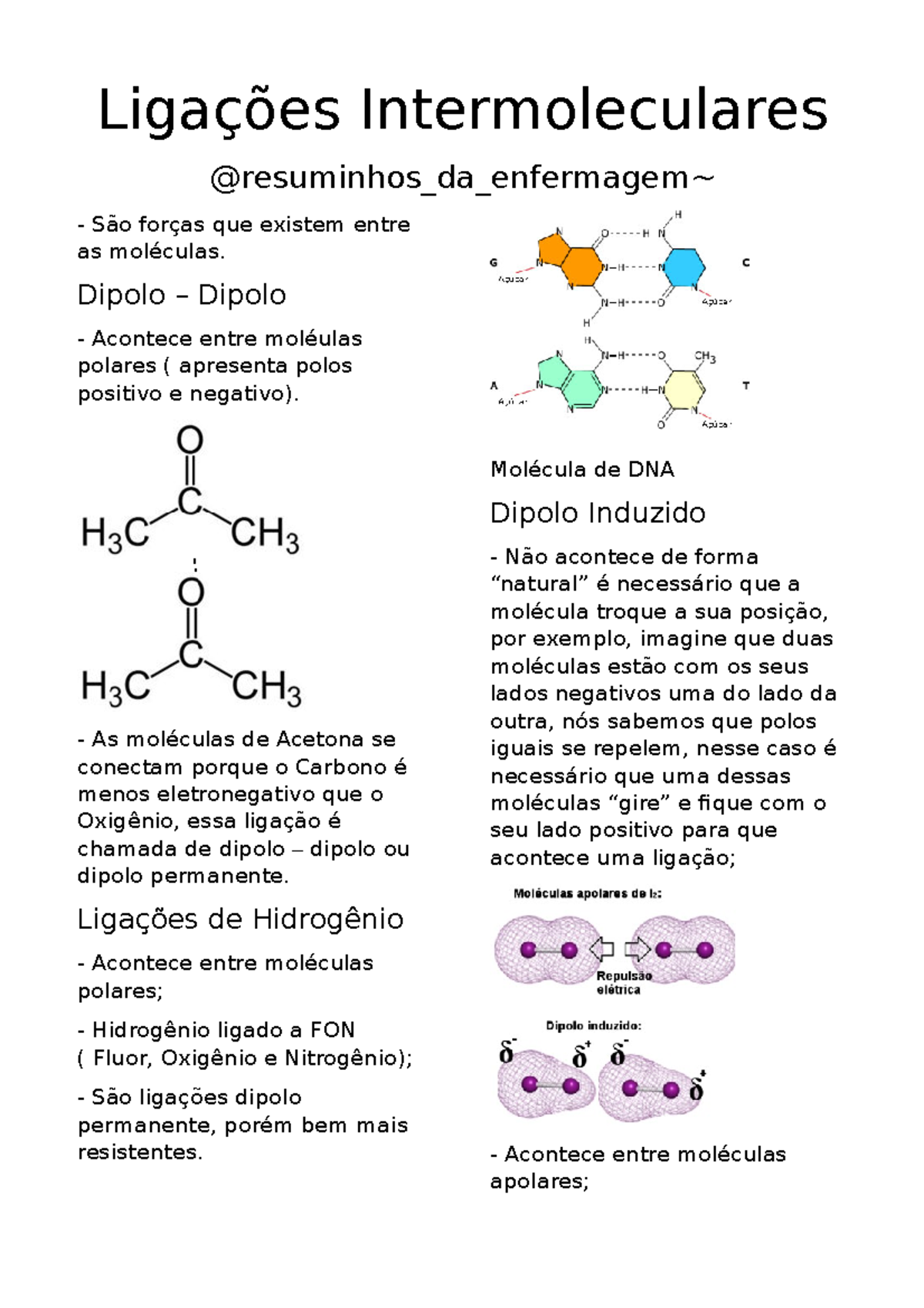 Ligações Intermoleculares - Química Aplicada Ligações - Ligações ...