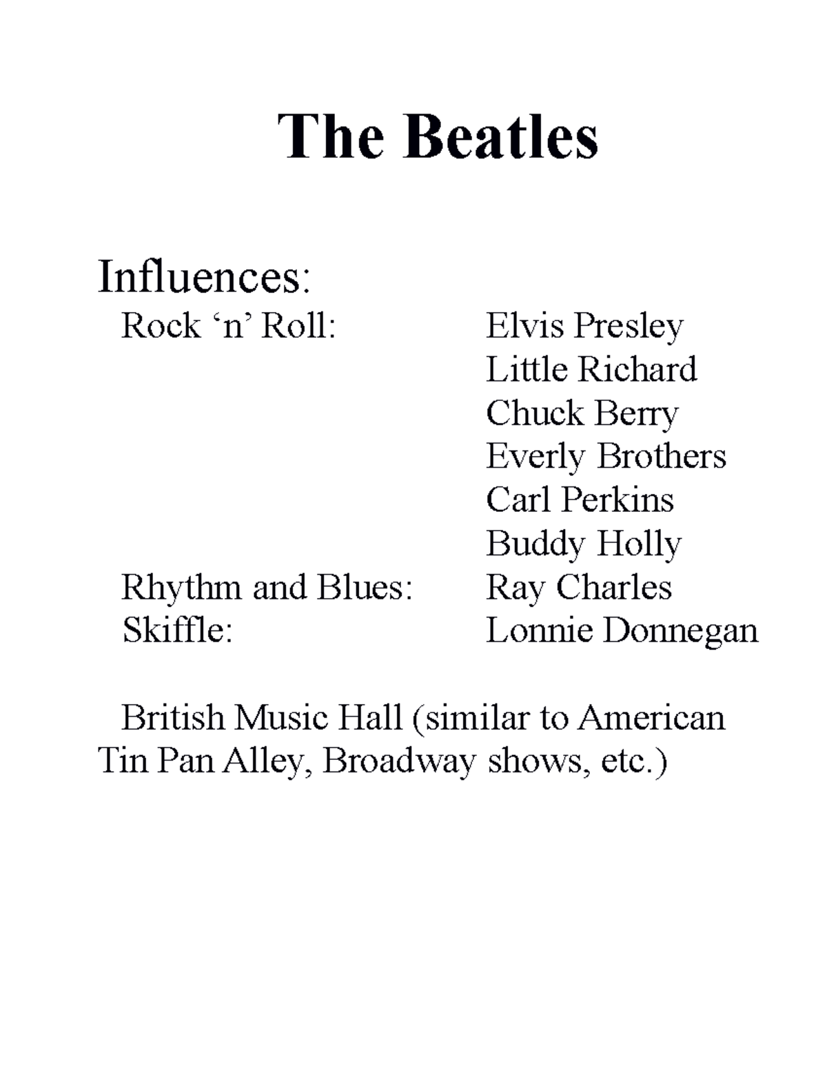14-Beatles - given in class notesgiven in class notes - The Beatles ...