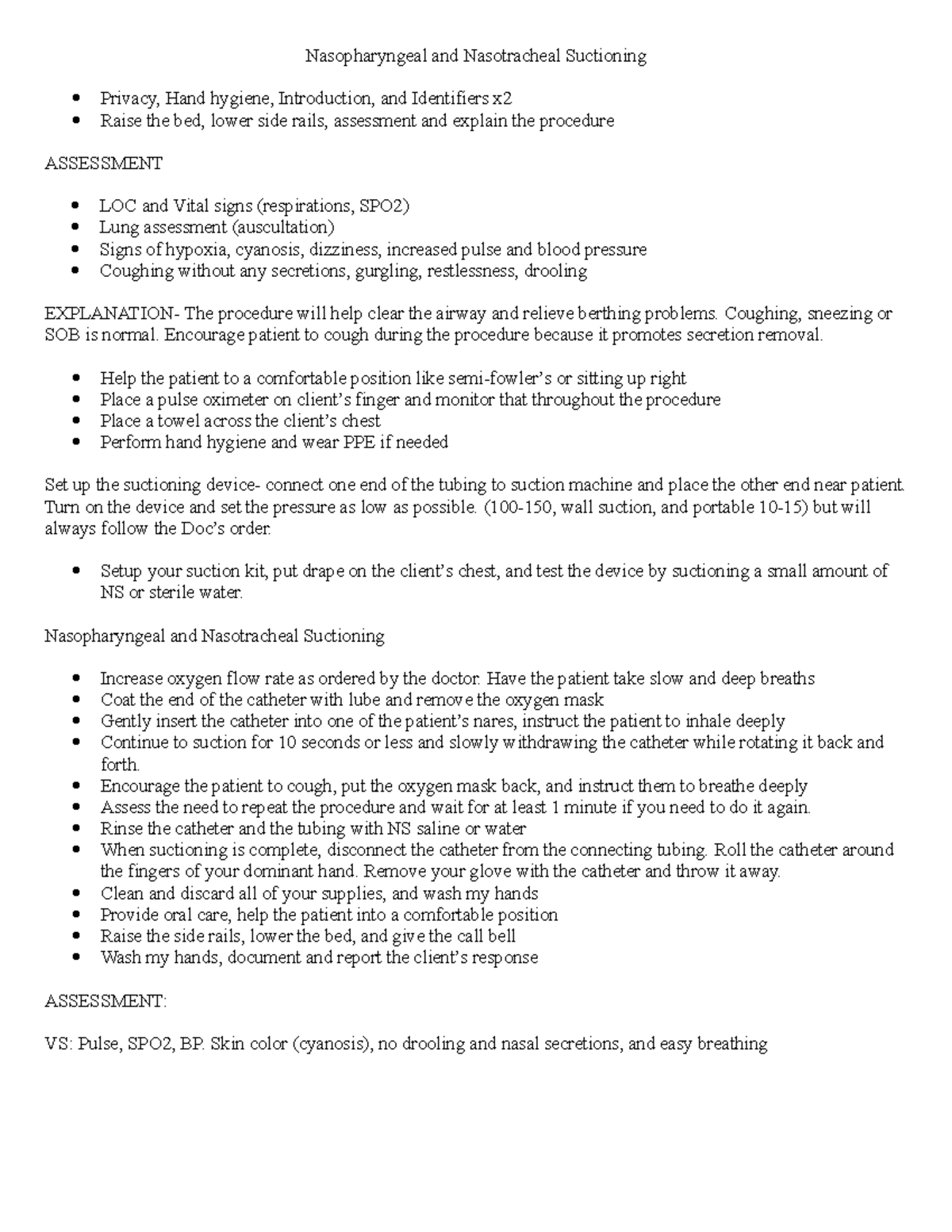 Nasopharyngeal and Nasotracheal Suctioning - Coughing, sneezing or SOB ...