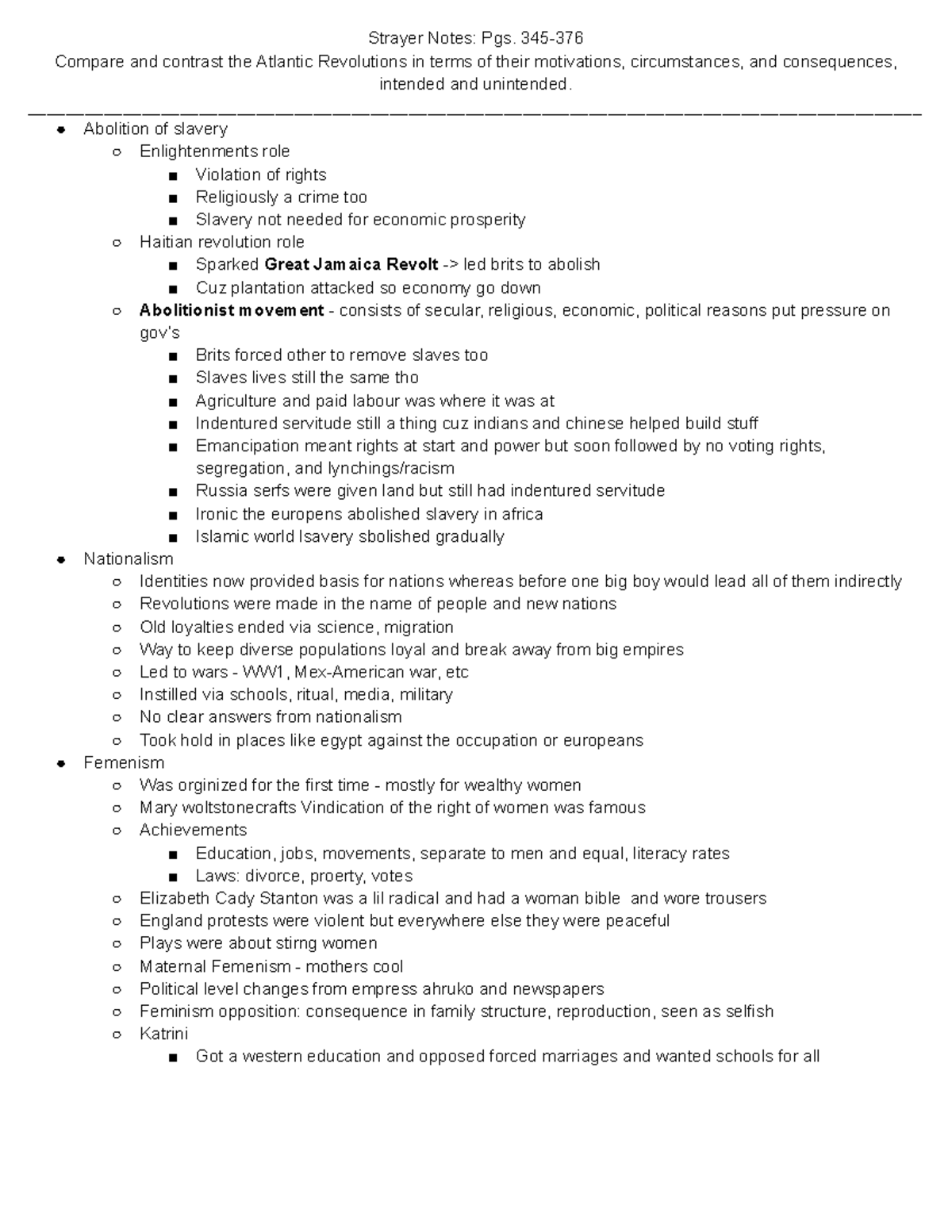 Strayer Notes Reading Target Pgs 345-376 - Strayer Notes: Pgs. 345 ...