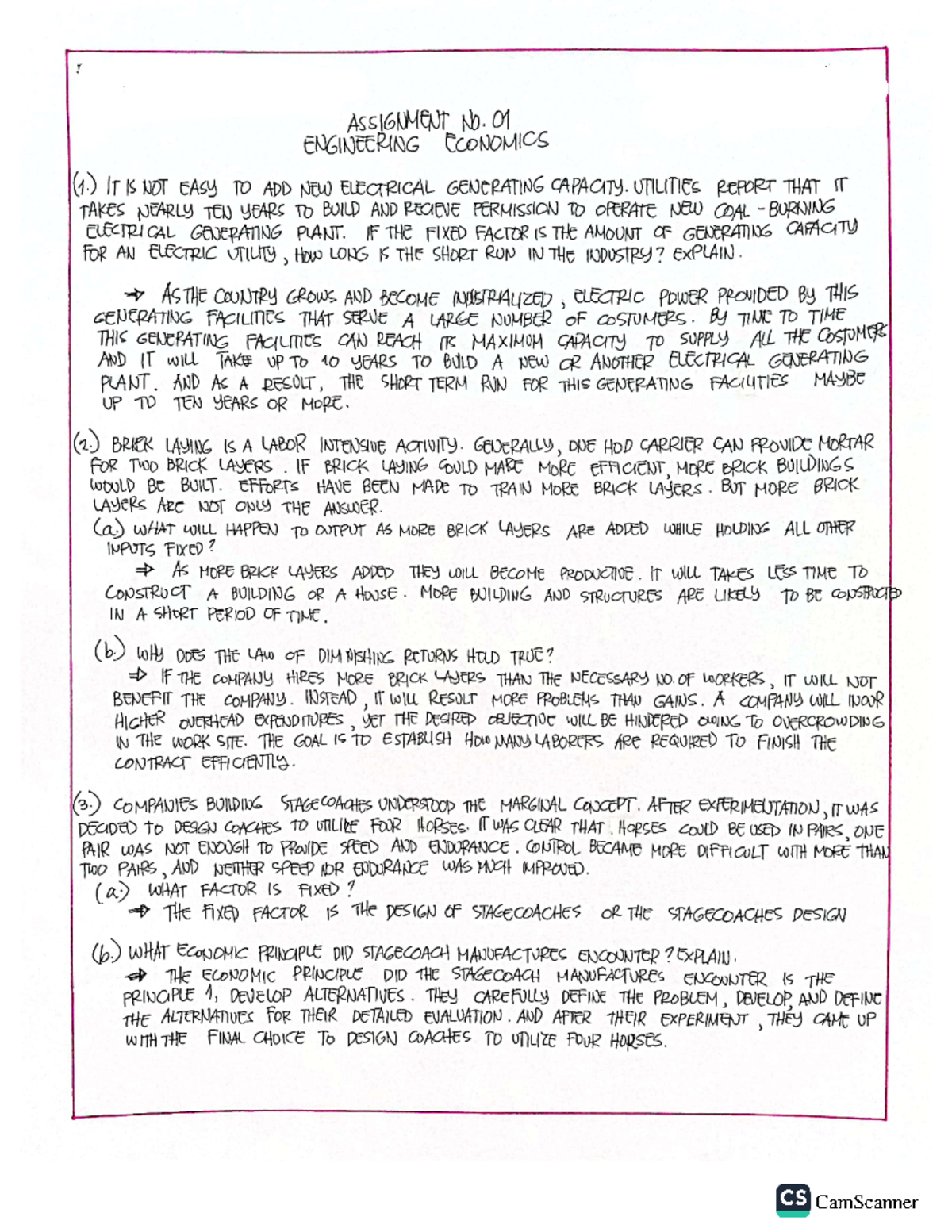 Engineering Economics Assignment 1 Mechanical Engineering Camscanner Camscanner Studocu Engineering Economics Assignment 1 Mechanical Engineering Camscanner Camscanner Studocu