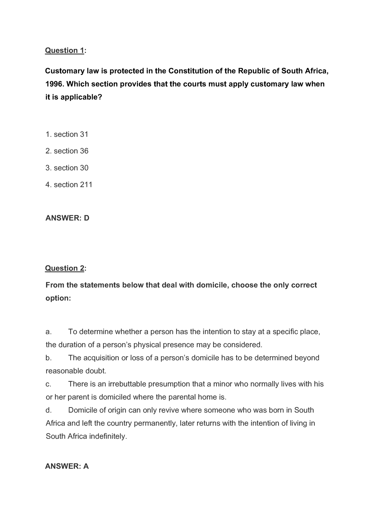 law-of-persons-exam-mcq-1-question-1-customary-law-is-protected-in