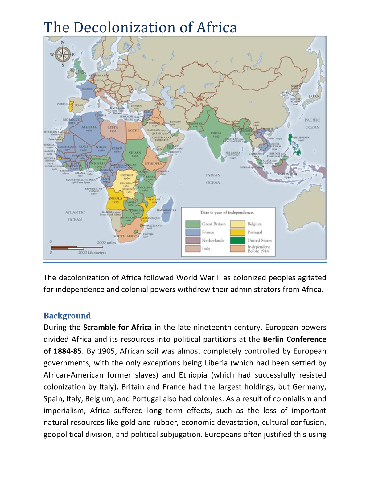 11. Decolonization Of Africa - The Decolonization Of Africa The ...