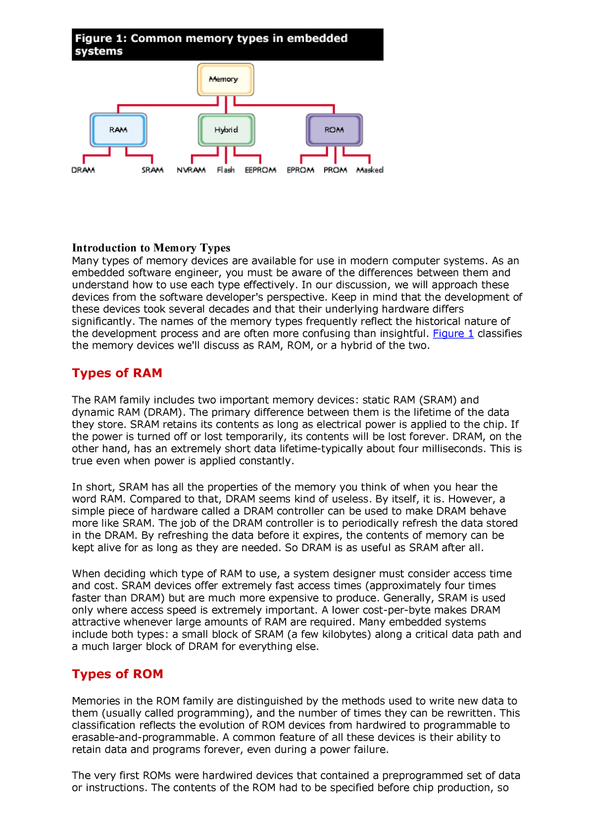 What Are The Types Of Memory Devices