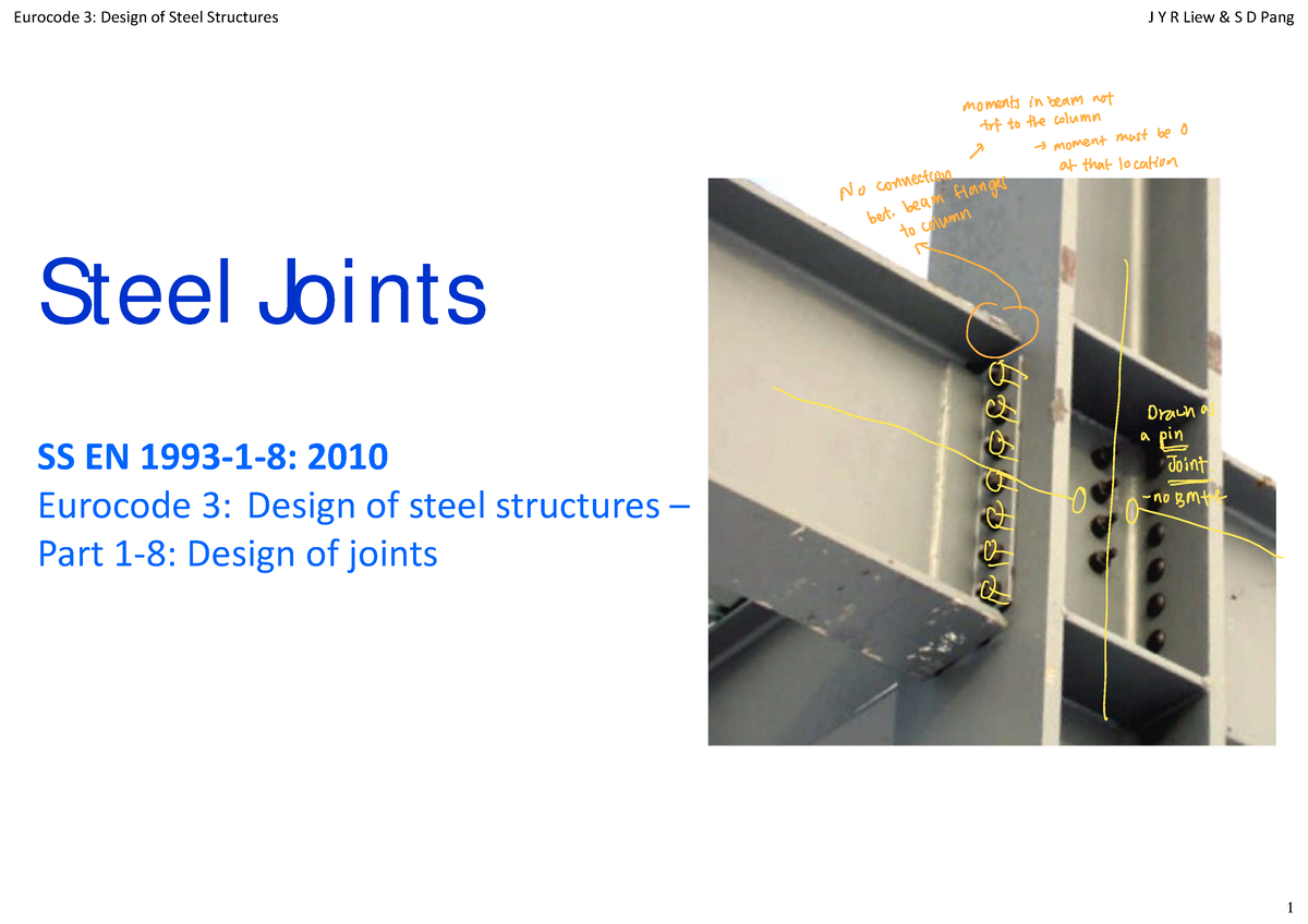 10 Connections - Steel Joints SS EN 1993‐1‐8: 2010 Eurocode 3: Design ...