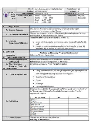 November 24 2022 G10 Mapeh - Grade 10 Daily Lesson Plan School Juan R ...