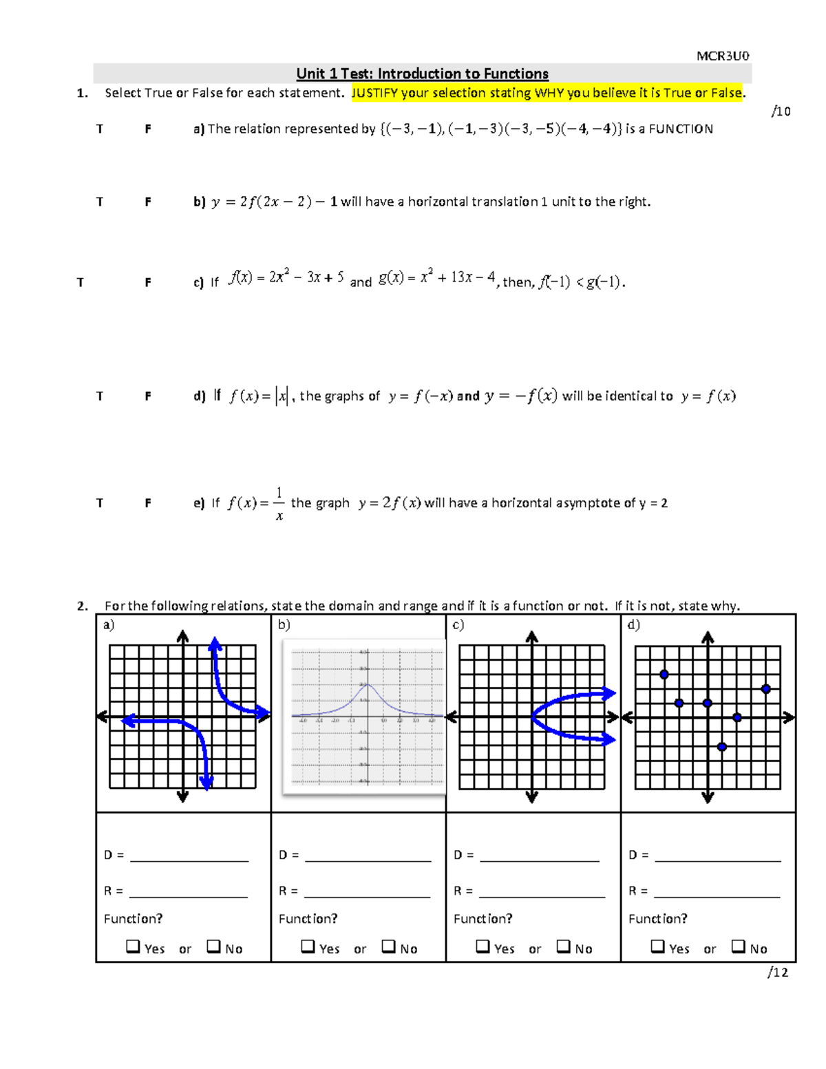 Unit 1 Test - this is some test - Unit 1 Test: Introduction to ...