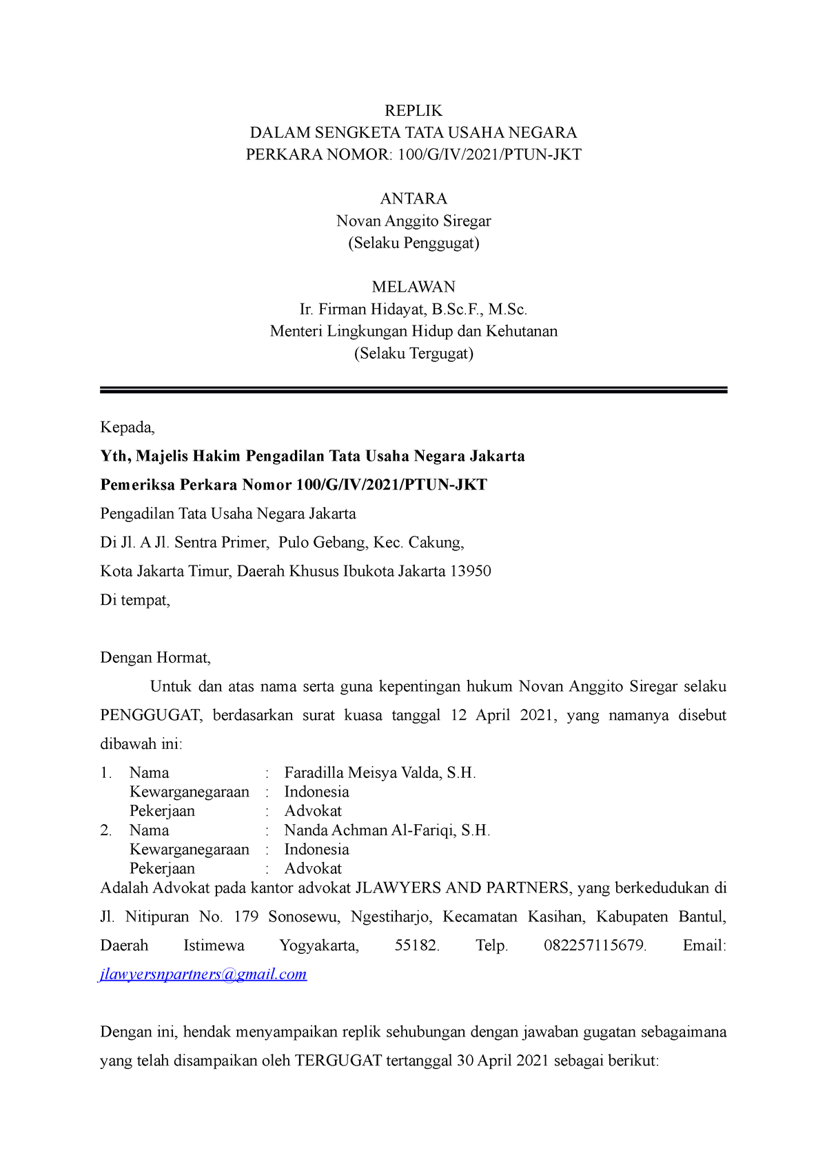 4. Praktik 4 Replik - This Practice Material Stage 4 Is From Hukum ...