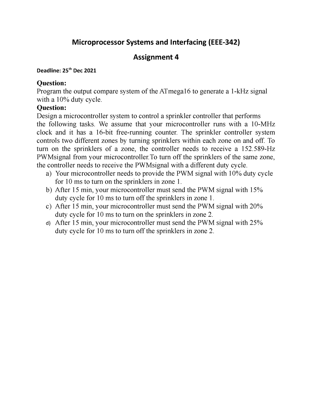 microprocessor assignment questions