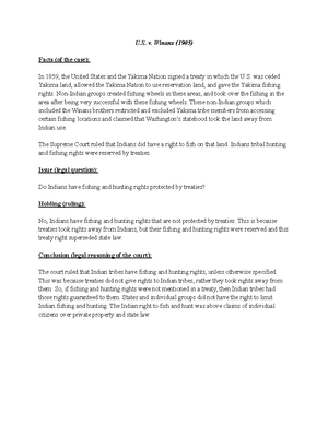 Nas 119: brief 2 - Cherokee Nation v. Georgia (1831) Facts (of the case ...