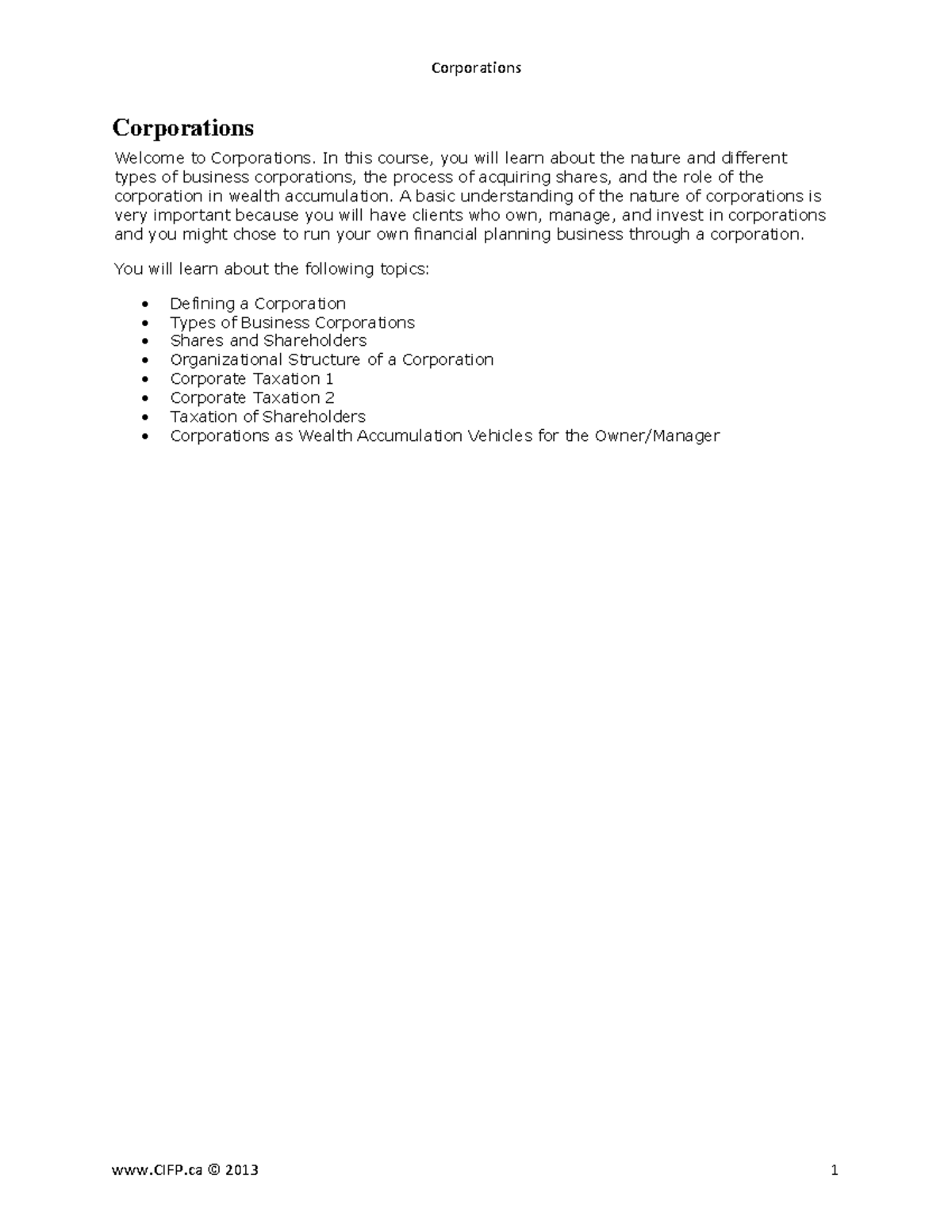 Toc0 1 Textbook Corporations Welcome To Corporations In This