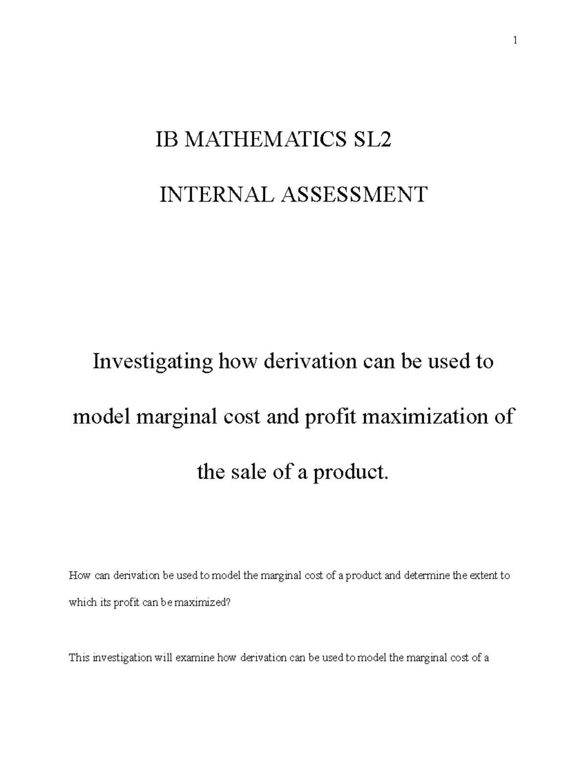 Math Internal 2 - Hi. - IB MATHEMATICS SL INTERNAL ASSESSMENT ...