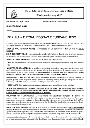 futsal prova 2° semestre educação física - dionísio - estacio FIC