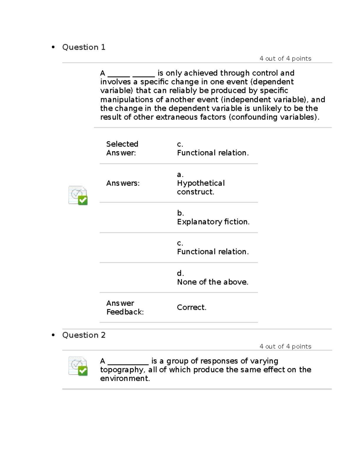 PSY 7709 Unit 2 Quiz 1 - Quiz - Question 1 4 Out Of 4 Points A ...