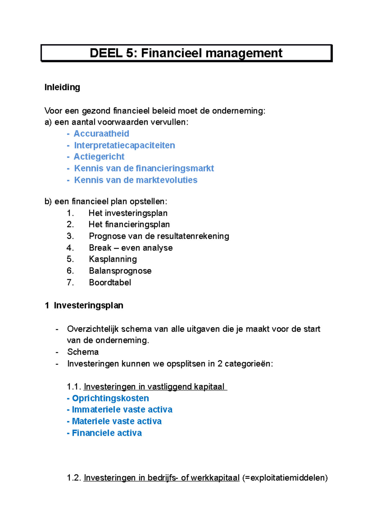 Deel 2 Boekhouden: Financieel Management - DEEL 5: Financieel ...