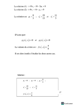 Ch - COURS ONL - Optimisation Linéaire - Studocu