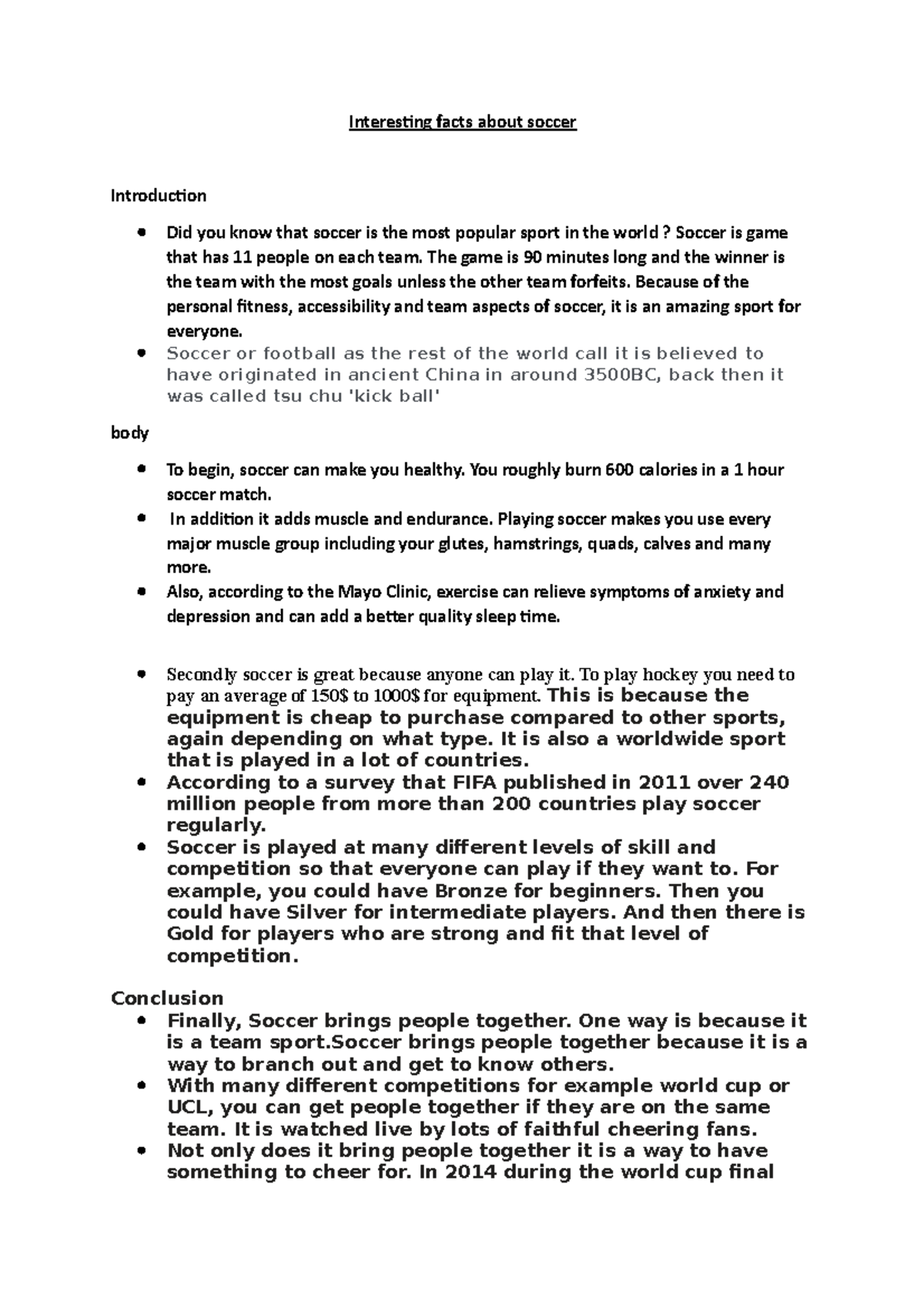 Interesting facts about soccer final bulletpoints - Interesting facts ...