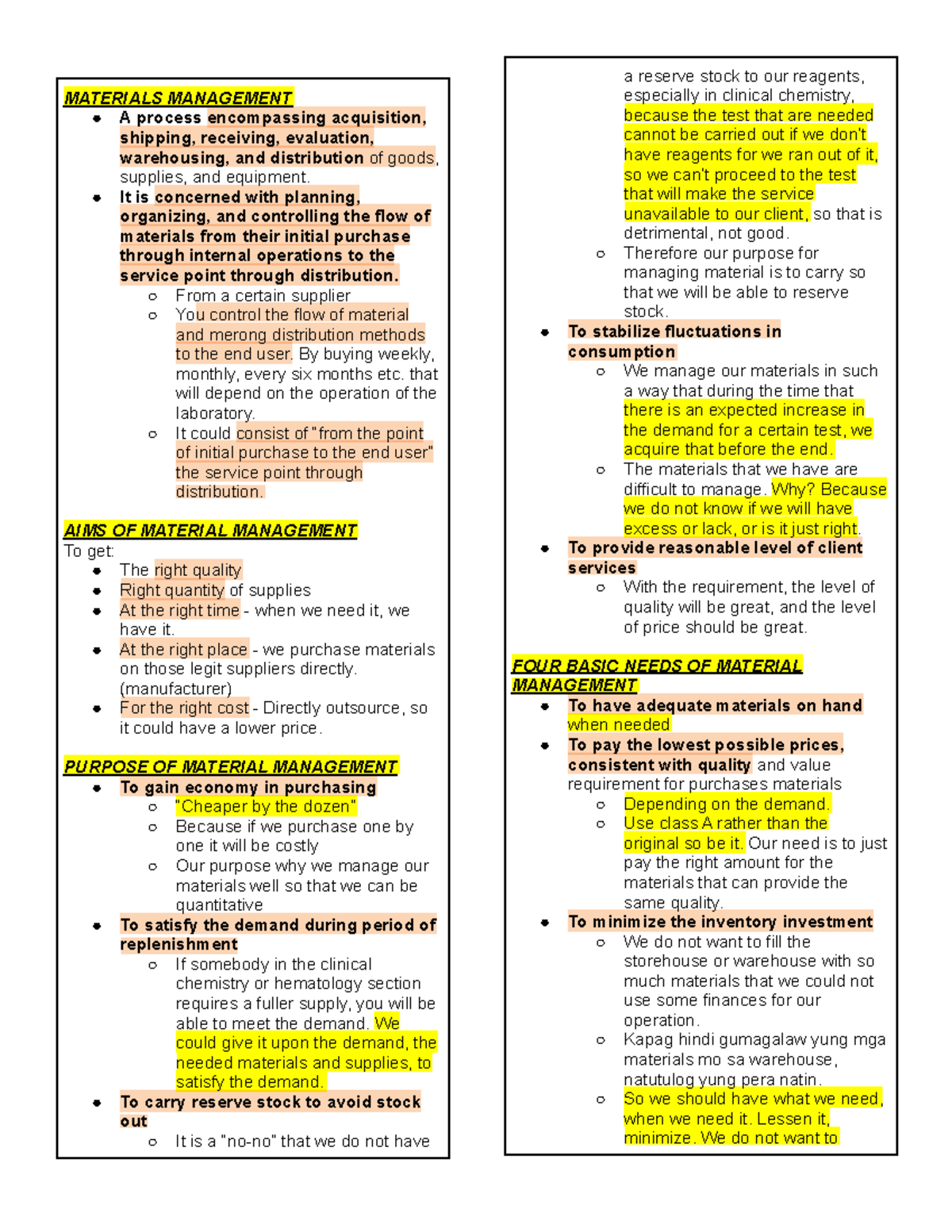 Materials Management - MATERIALS MANAGEMENT A process encompassing ...