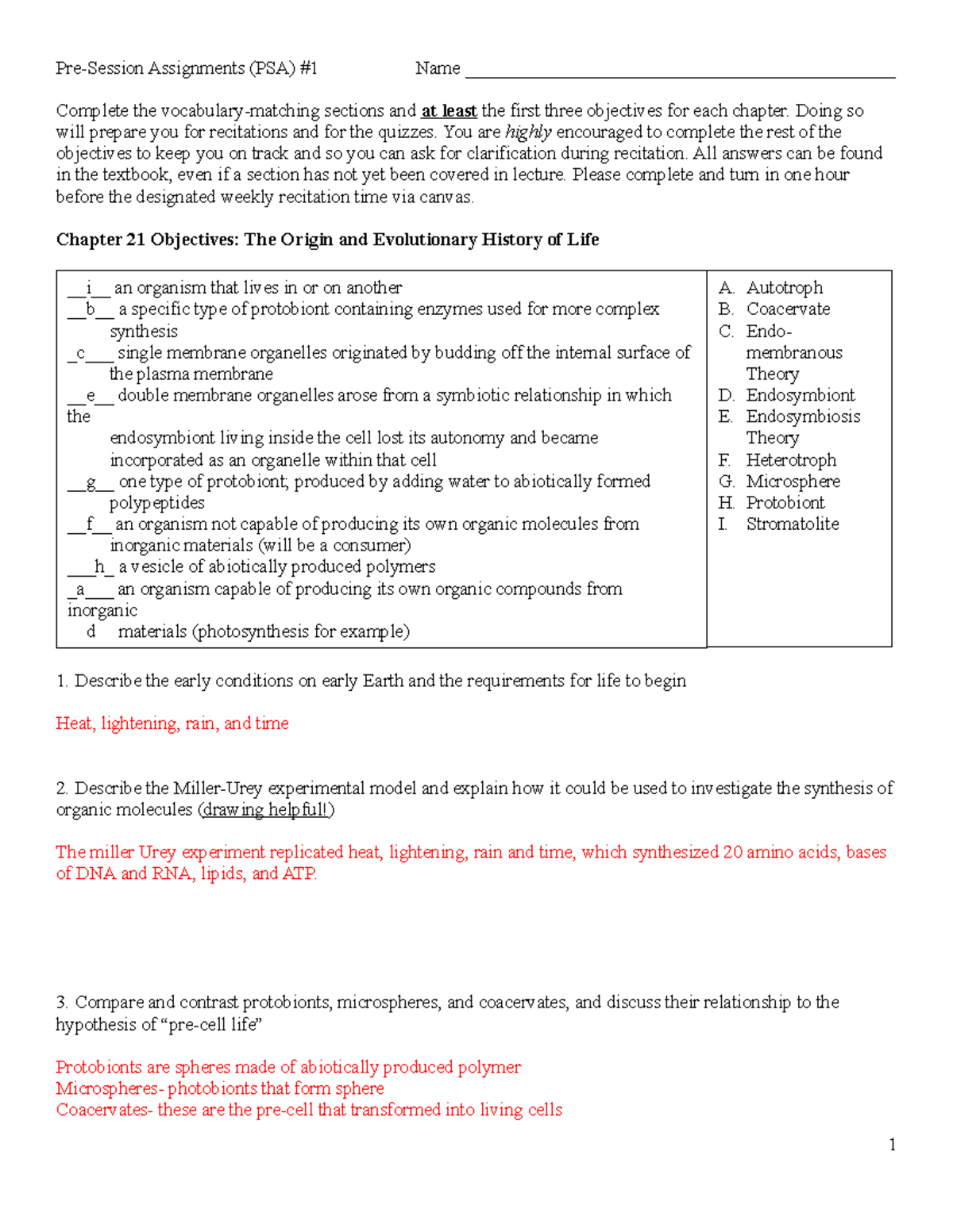 PSA 1-1 - psa - Pre-Session Assignments (PSA) #1 Name