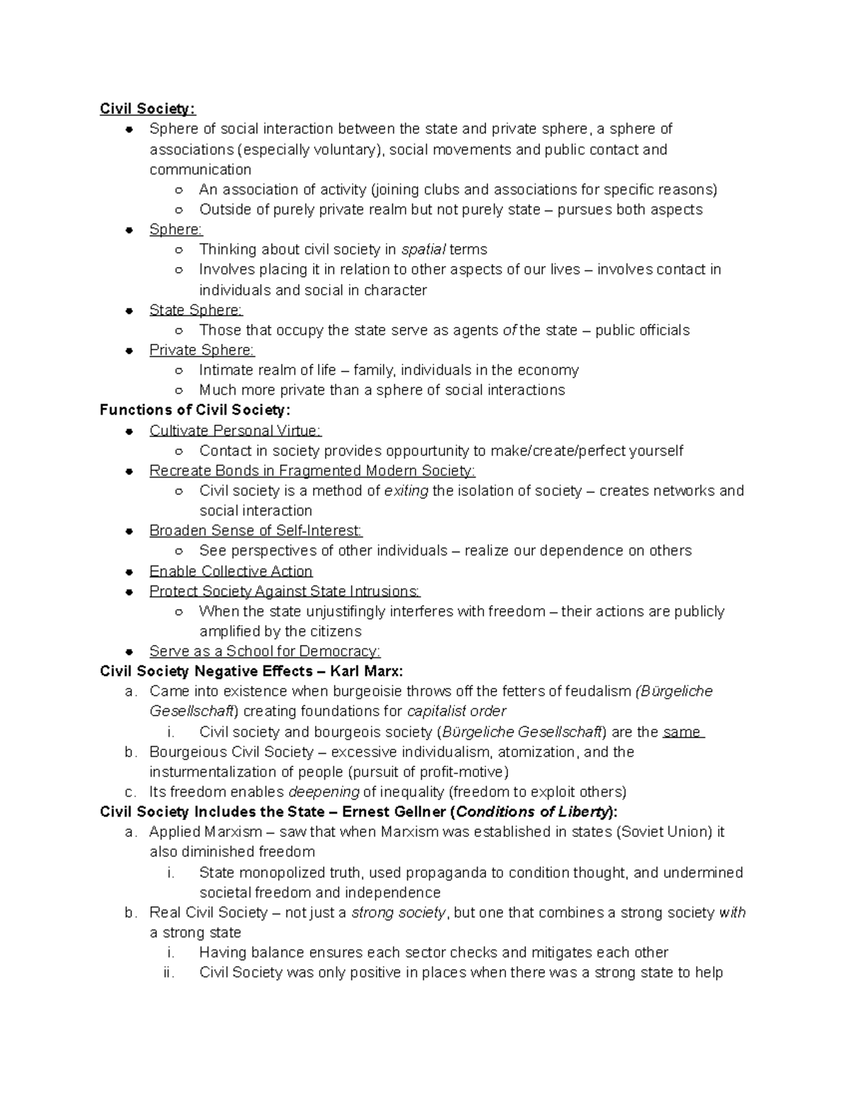 Week 8 – Social Capital and Civil Society - Civil Society: Sphere of ...