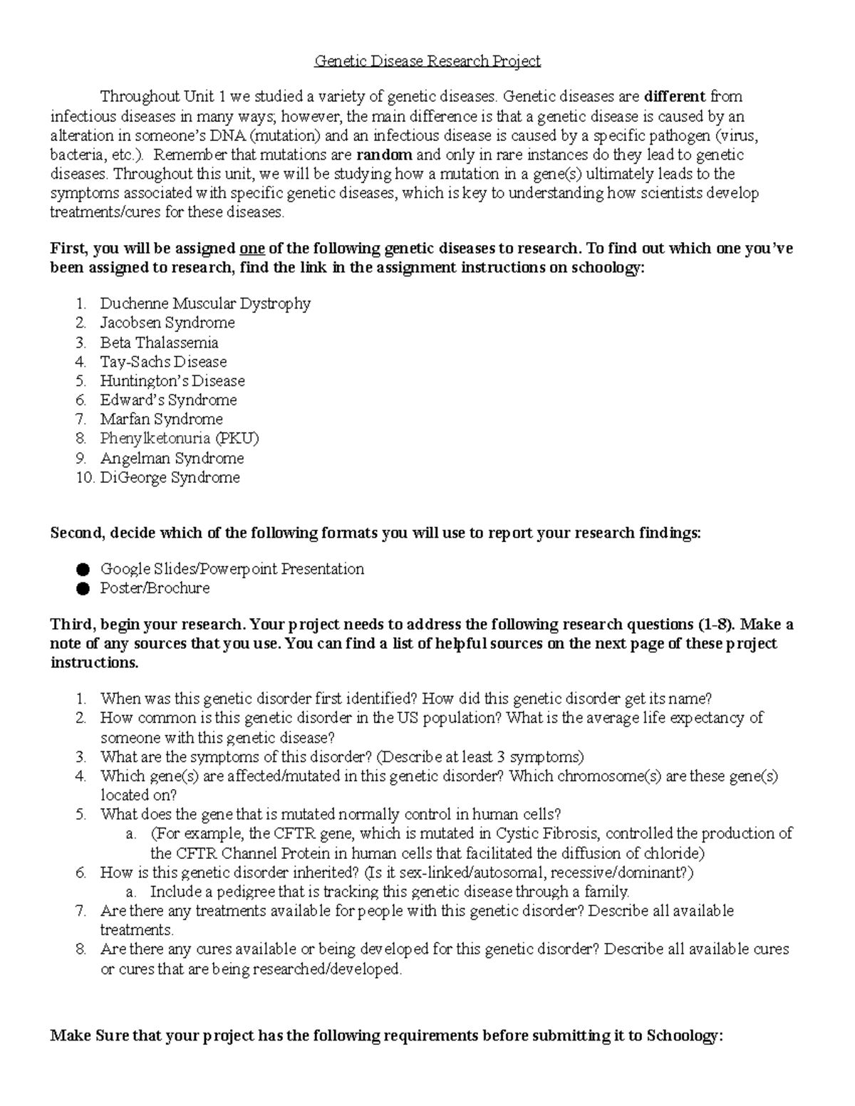 Disease Project Disease Research Project Throughout