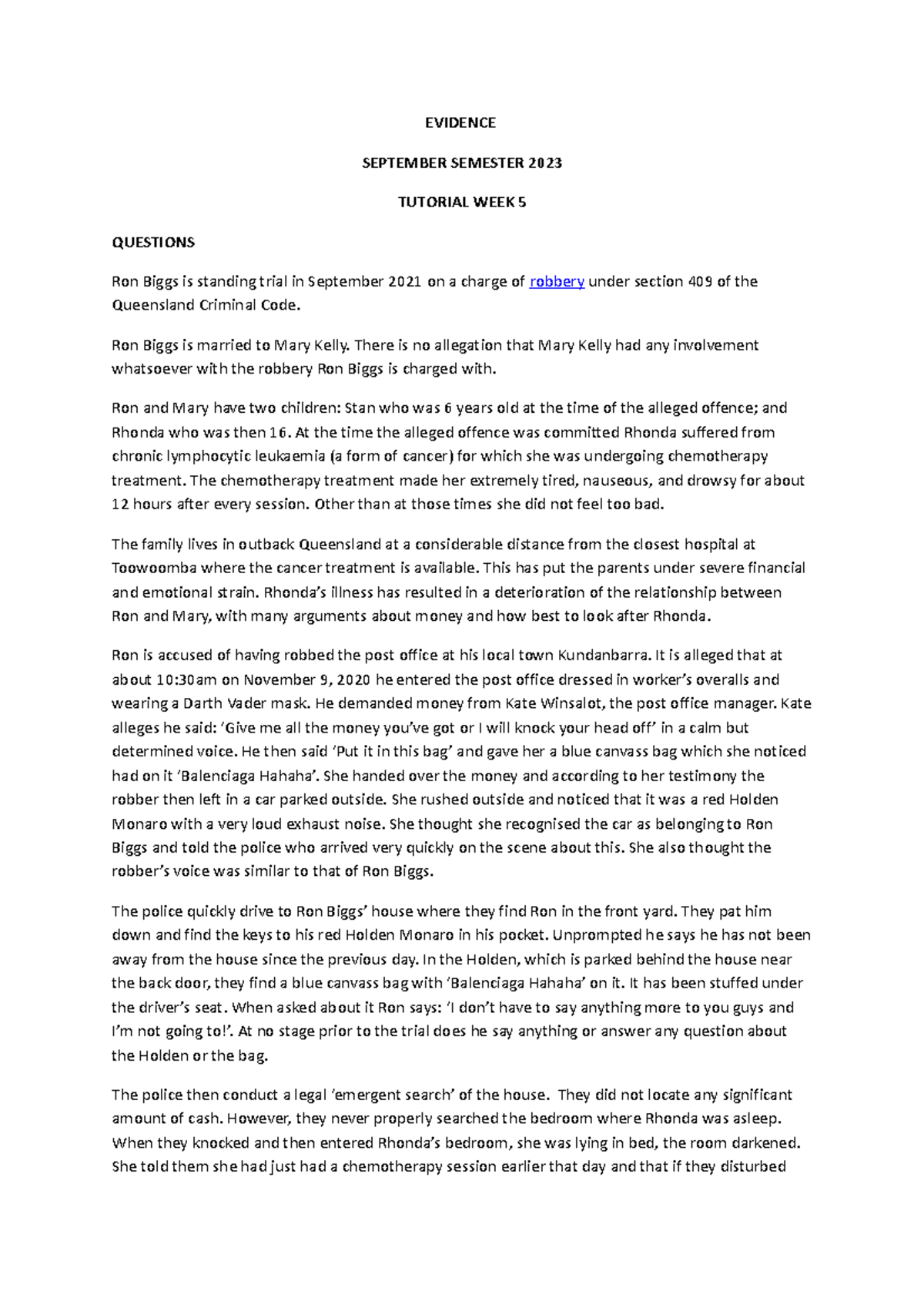 Evidence Tutorial WEEK 5 Competence ETC September 23 - EVIDENCE ...