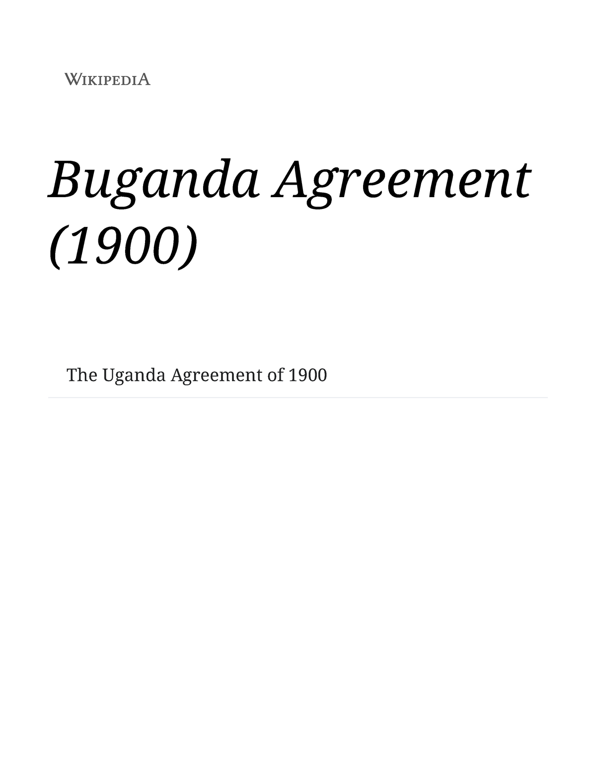 buganda agreement
