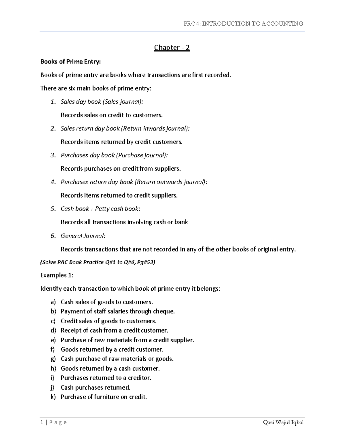 Chapter 2 - notes - Financial Accounting - ICMA Pakistan - Studocu