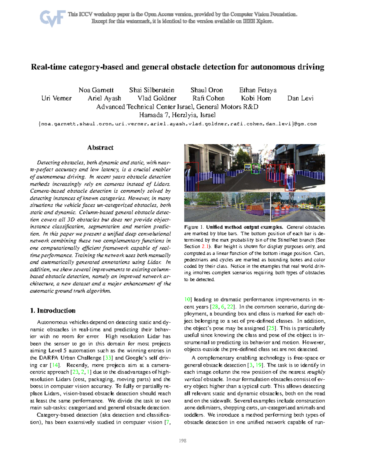 2017 - Real-time category-based and general obstacle detection for ...