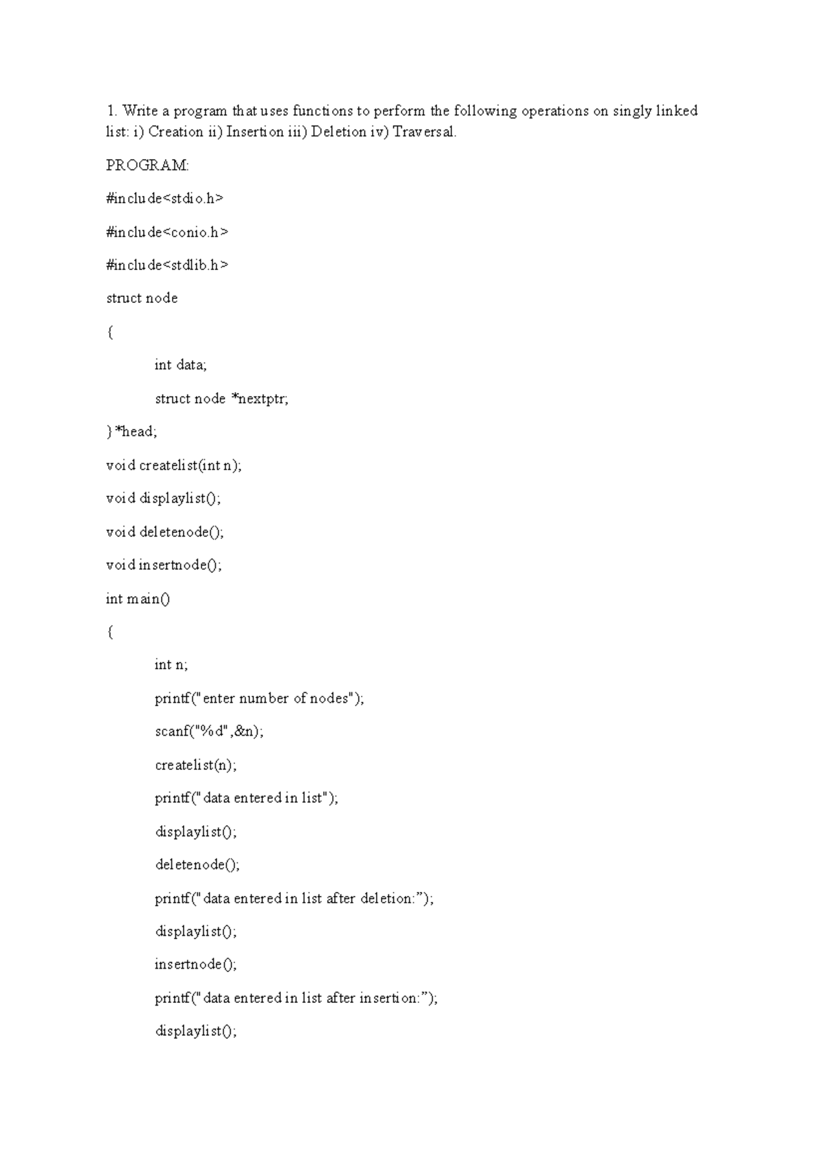 DS Record - Write a program that uses functions to perform the ...