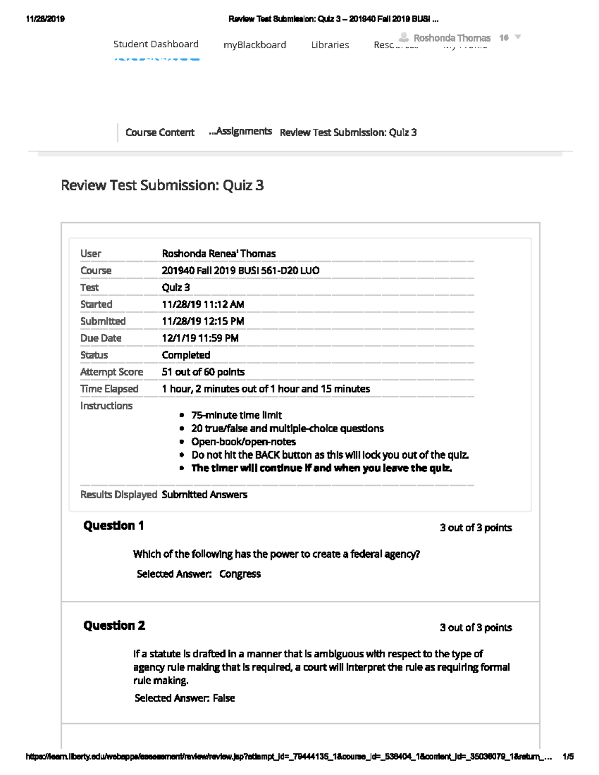 Quiz 3 - Quiz - BUSI 561 - Studocu