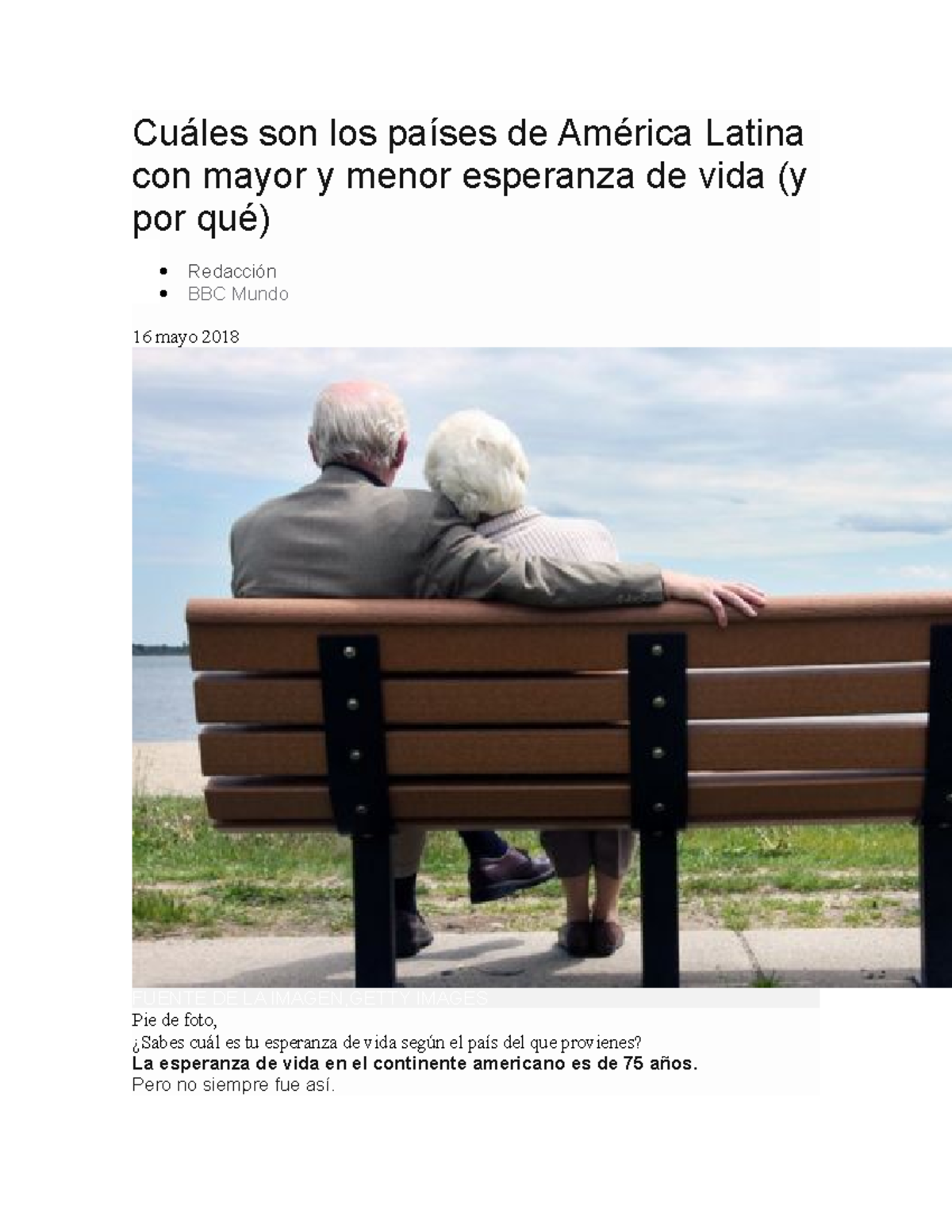 Cuáles son los países de América Latina con mayor y menor esperanza de ...