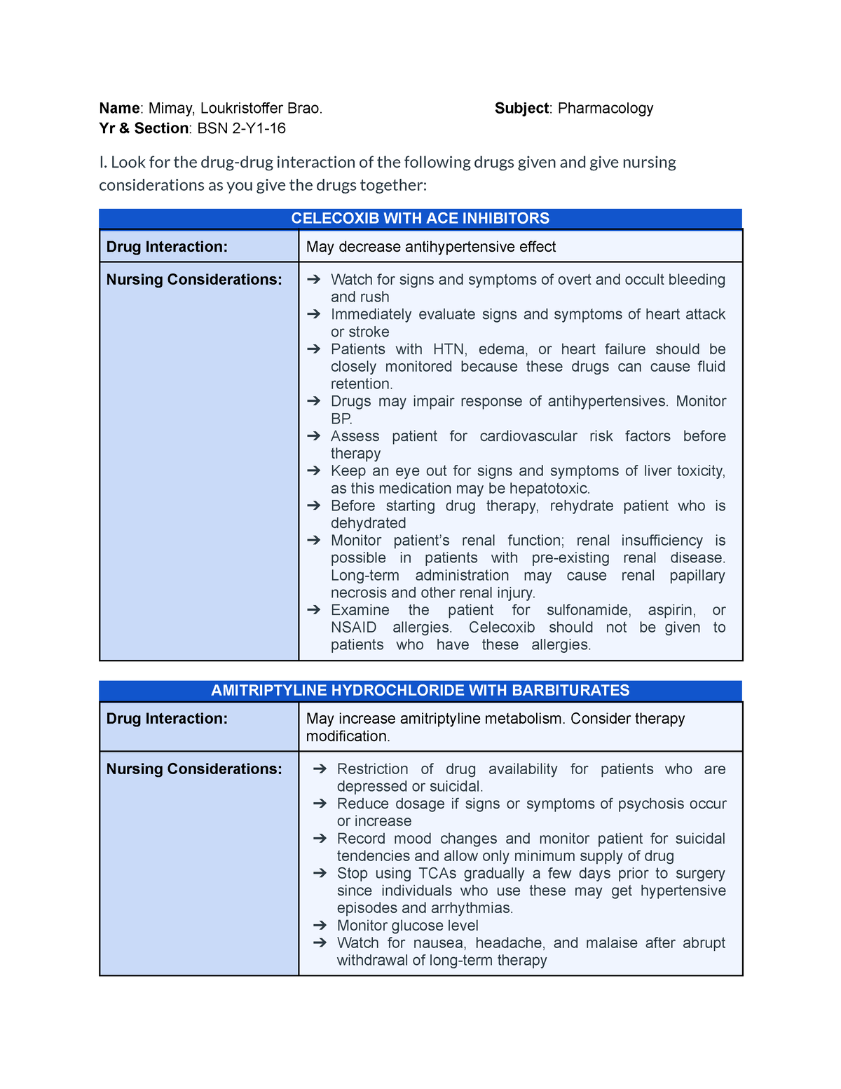 Pharmacology Week 3 - Name: Mimay, Loukristoffer Brao. Subject ...