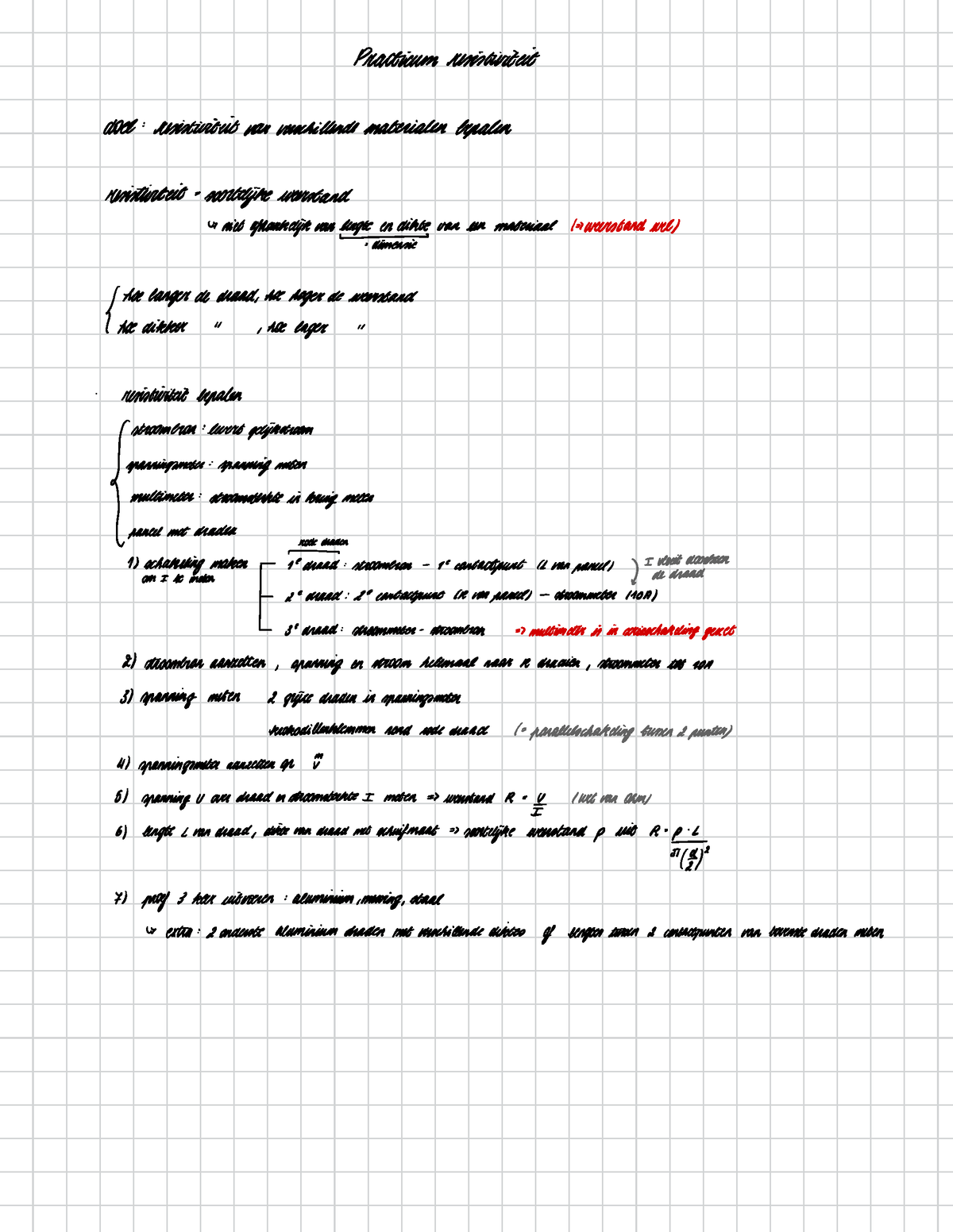 Practicum Resistiviteit Notities - Practicum Mentiviteit Dose ...