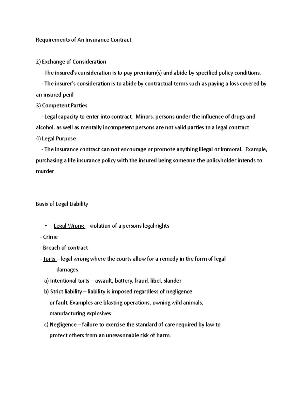 Requirements of An Insurance Contract - Requirements of An Insurance ...